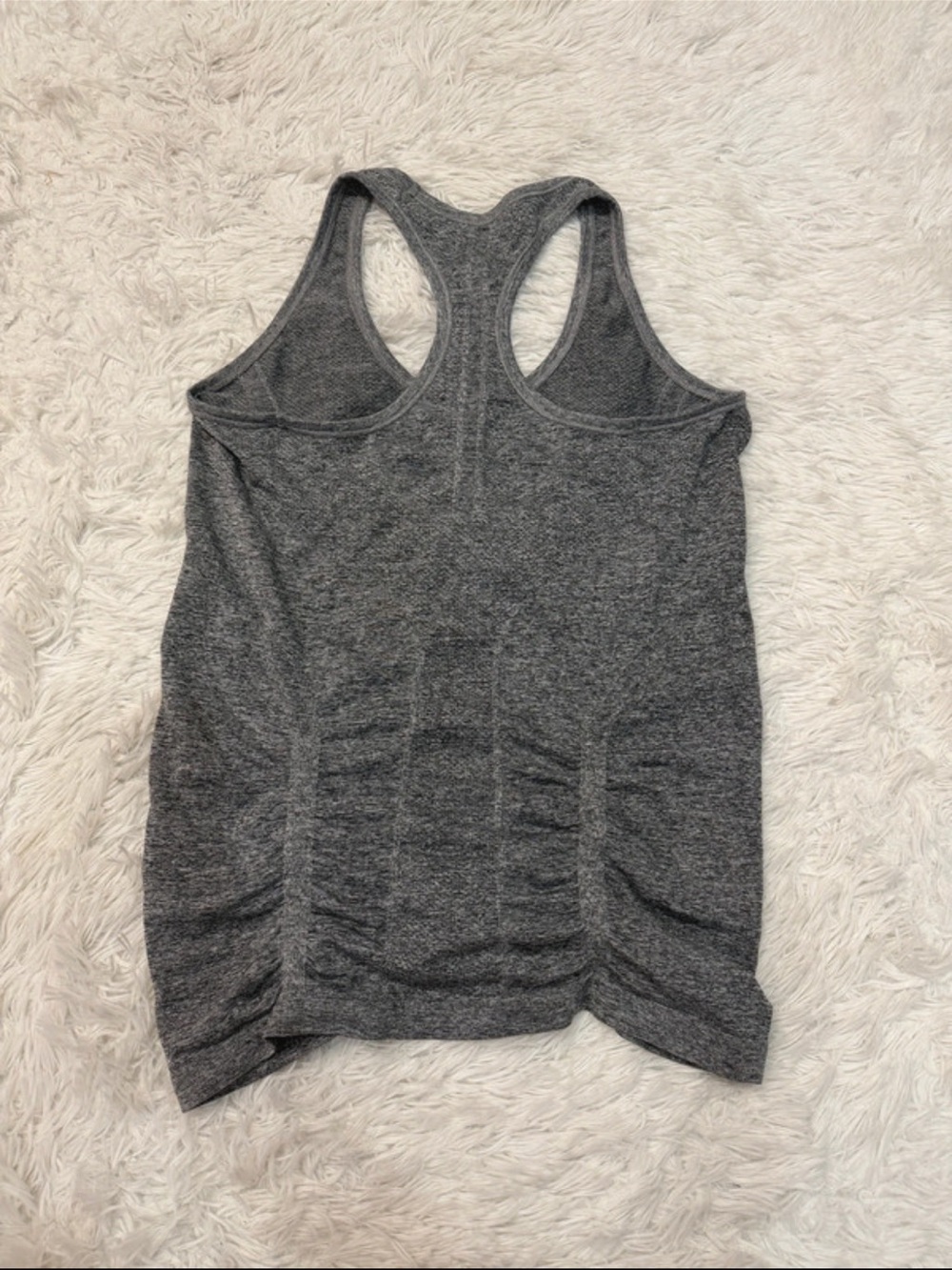 Athleta ruched Gray Racerback Tank Top